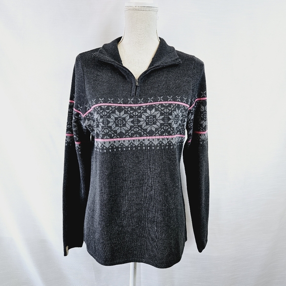 Meister Wool Blend Snowflake 1/4 Zip Pullover Sweater X-large - Picture 1 of 10